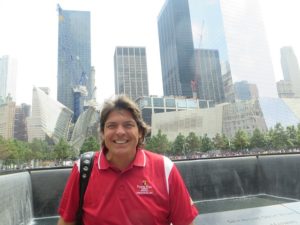 Smiling, it was a beautiful day to be alive and in lower Manhattan to visit the National September 11 Memorial and Museum.