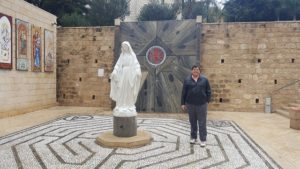 Prayerss with the Virgin Mary at the Church of the Annuciation in Nazareth.